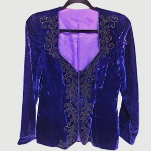 Vintage velvet hand beaded evening jacket
